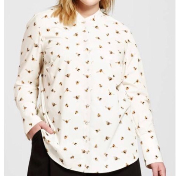 Bee novelty print buttoned down shirt Xs Victoria - Picture 5 of 8